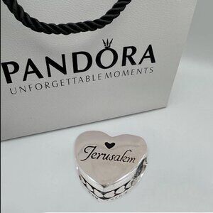 Pandora Jerusalem Heart Exclusive Bead Charm S925 Sterling Silver with box